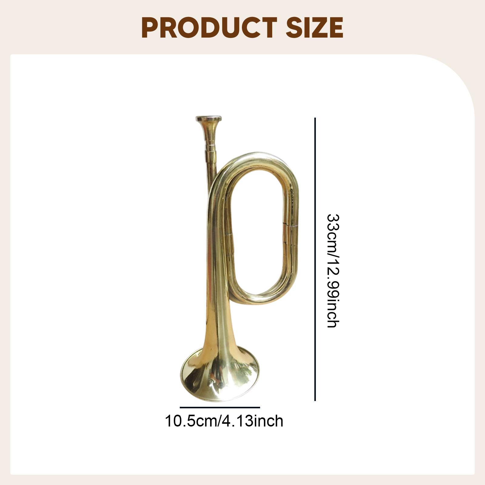 Musical Instrument Bugle - トランペットバグル楽器 ポータブル 13インチ 厚手の吹奏管楽器 パフォーマンス、フェスティバル、雰囲気演出用