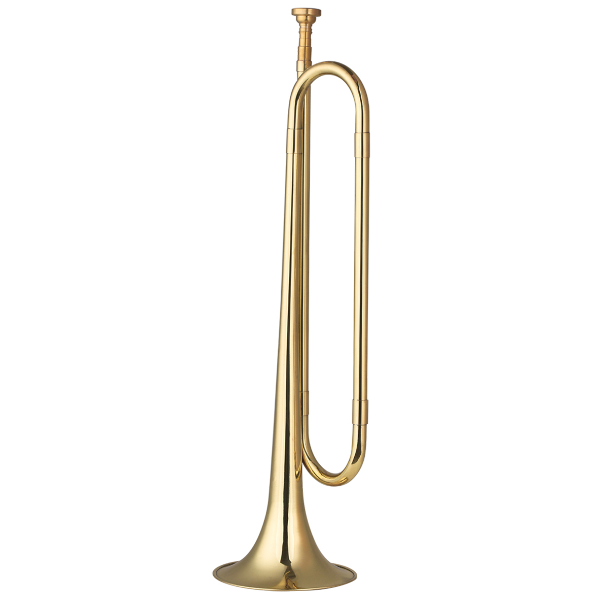 Musical Instrument Bugle - 金メッキ真鍮cブグルコールトランペット、初心者用マウスピース付きスカバーリホーン、18.7