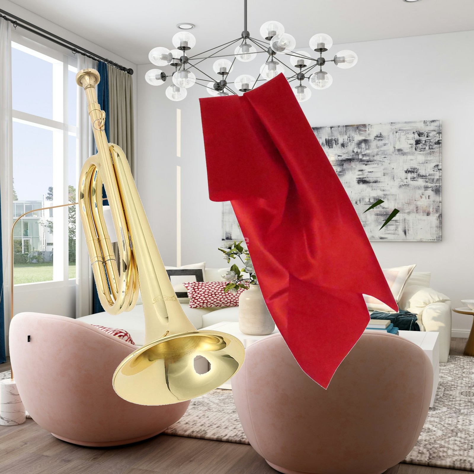 Musical Instrument Bugle - ミニ金管楽器トランペットマウスピース金管楽器ゴールデン仕上げ音楽バンド初心者騎兵オーケストラ学習用ギフト