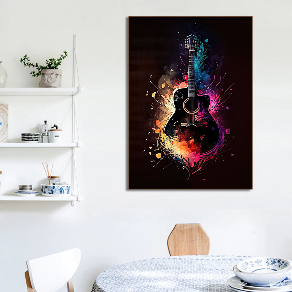 家の装飾、楽器、ギター、キャンバス絵画、壁画、写真、子供部屋 - Picture Of Musical Instrument のレビューと価格