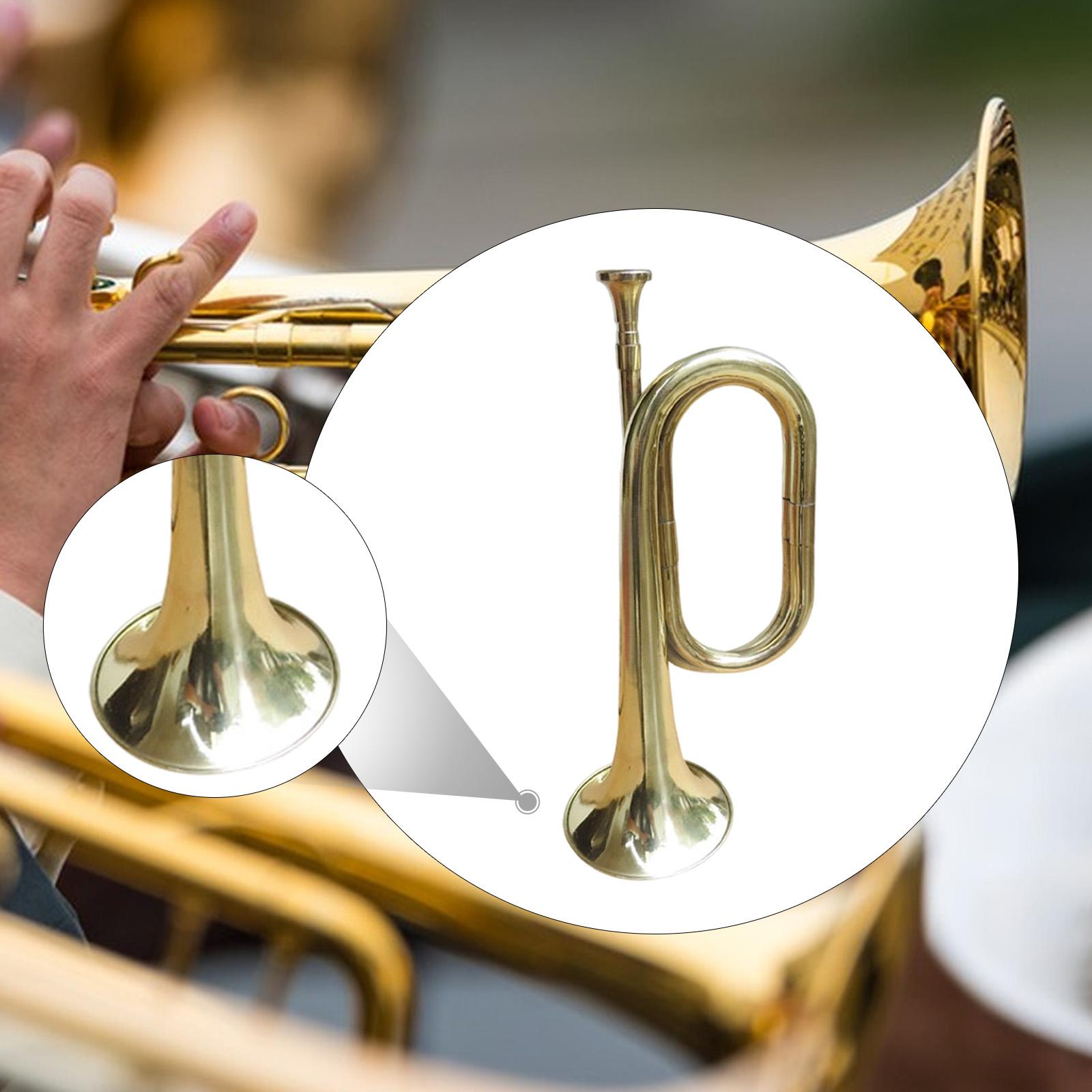 トランペットバグル楽器 ポータブル 13インチ 厚手の吹奏管 - Musical Instrument Bugle のレビューと価格