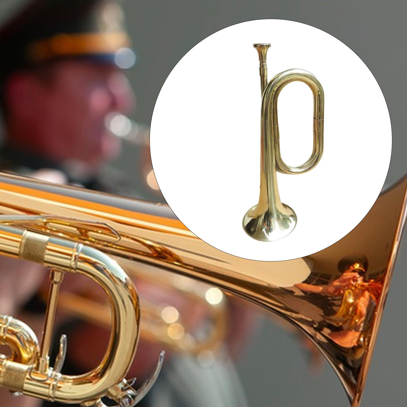 トランペットバグル楽器 ポータブル 13インチ 厚手の吹奏管 - Musical Instrument Bugle のレビューと価格