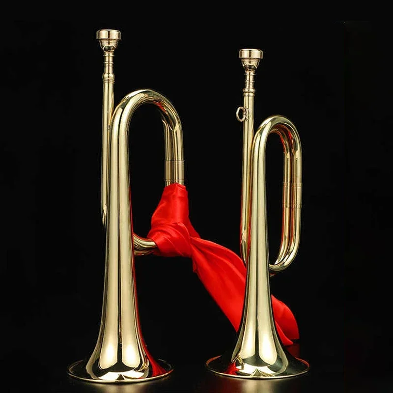 真鍮製トランペット 子供用 初心者用 ミリタリーラッパ 手袋 - Musical Instrument Bugle のレビューと価格