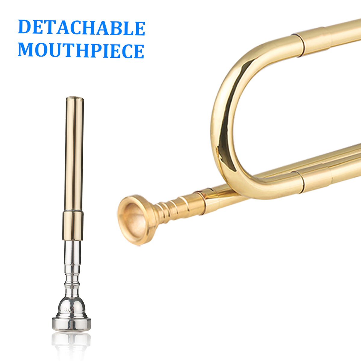 金メッキ真鍮cブグルコールトランペット、初心者用マウスピース - Musical Instrument Bugle のレビューと価格