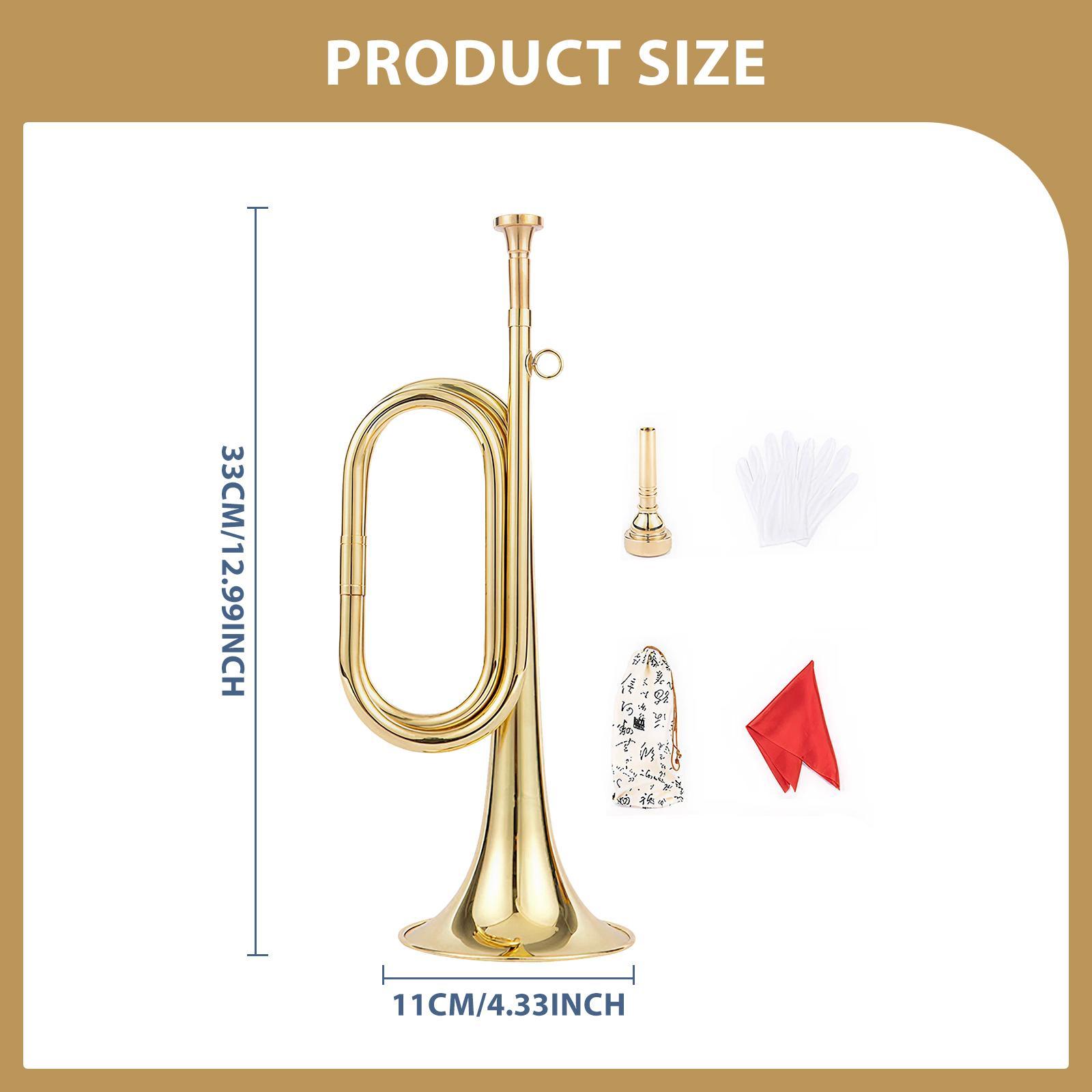 トランペット（グローブ付き）楽器 金管楽器 マーチングバグル - Musical Instrument Bugle のレビューと価格