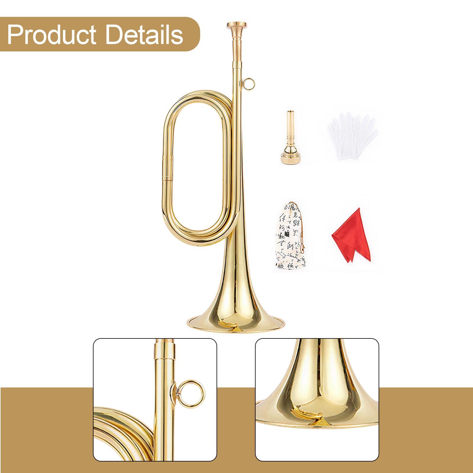 トランペット（グローブ付き）楽器 金管楽器 マーチングバグル - Musical Instrument Bugle のレビューと価格