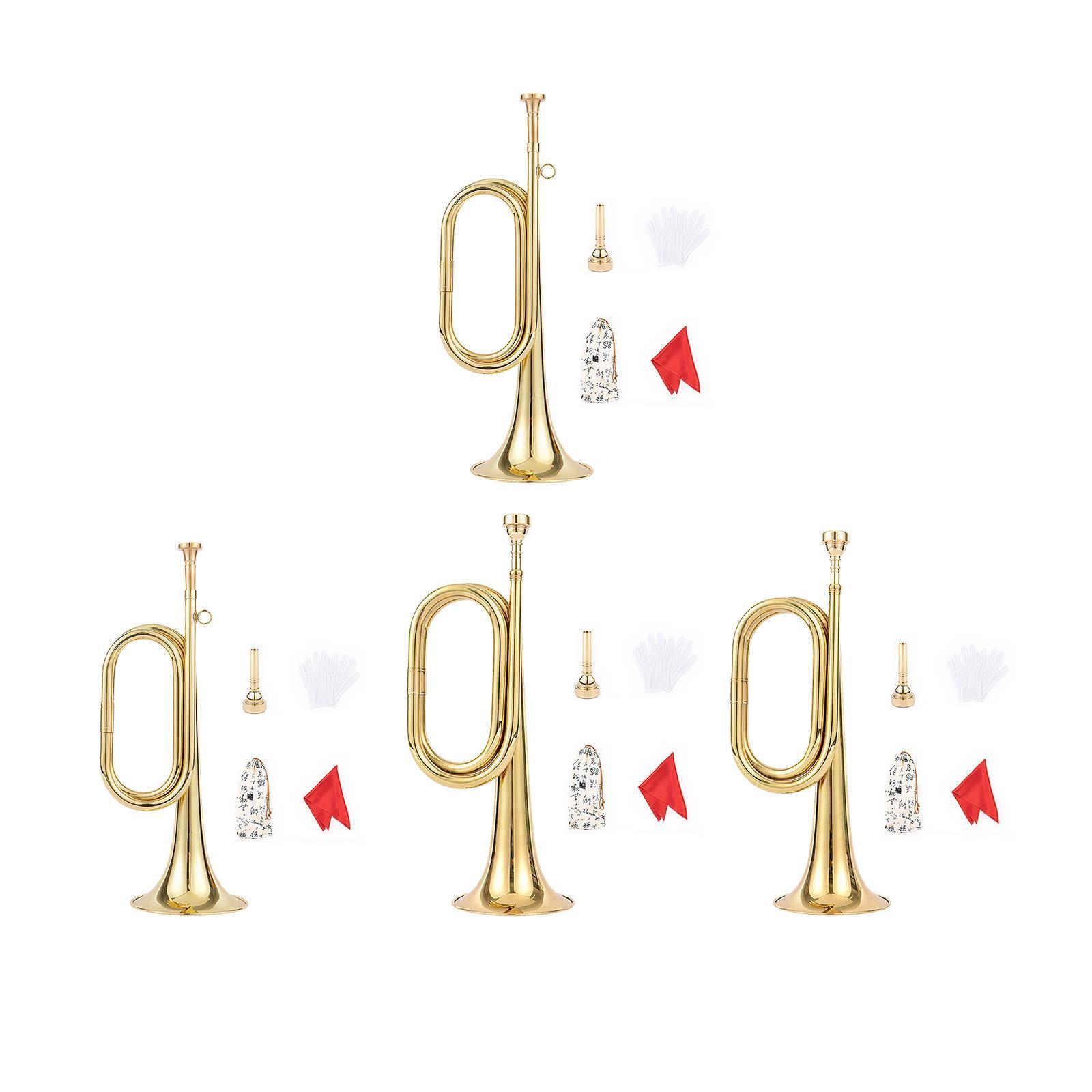 トランペット（グローブ付き）楽器 金管楽器 マーチングバグル - Musical Instrument Bugle のレビューと価格