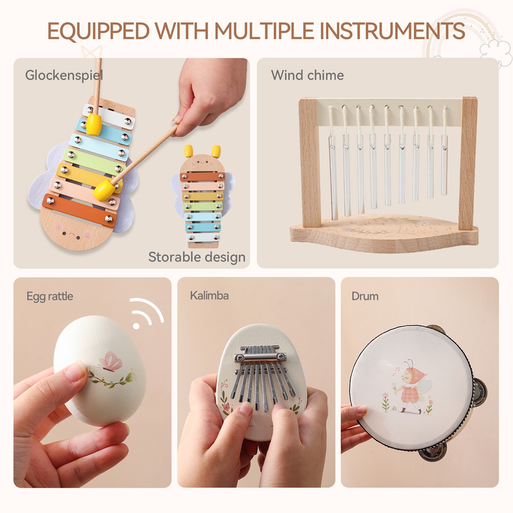 音楽玩具 赤ちゃん 木製 モンテッソーリ玩具 子供用楽器 リ - Musical Instrument Harmonium のレビューと価格