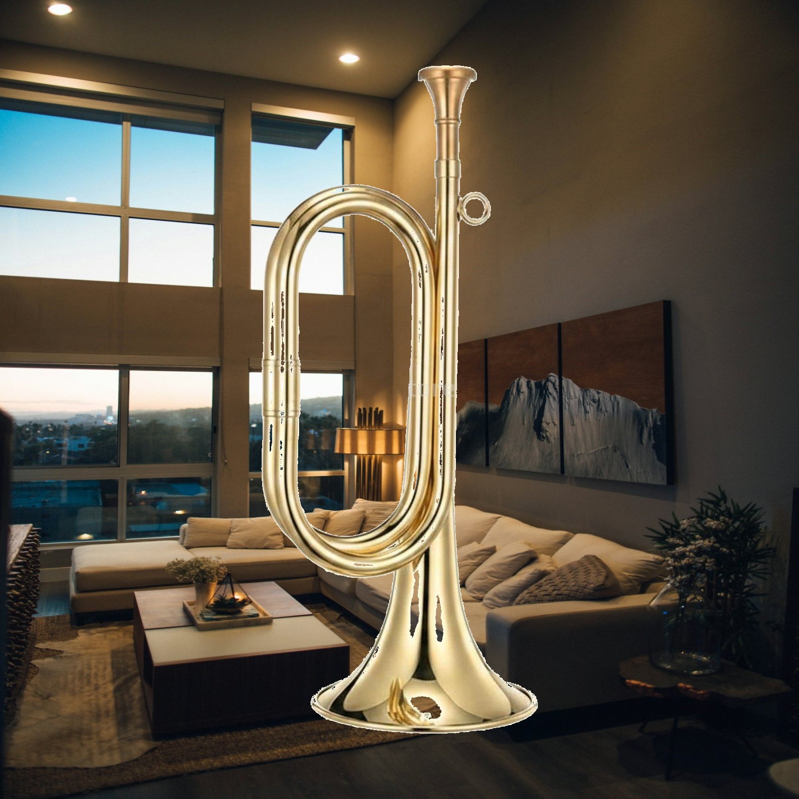 真鍮製のポータブル軍楽用ホーン、軽量真鍮トランペット、学校バ - Musical Instrument Bugle のレビューと価格