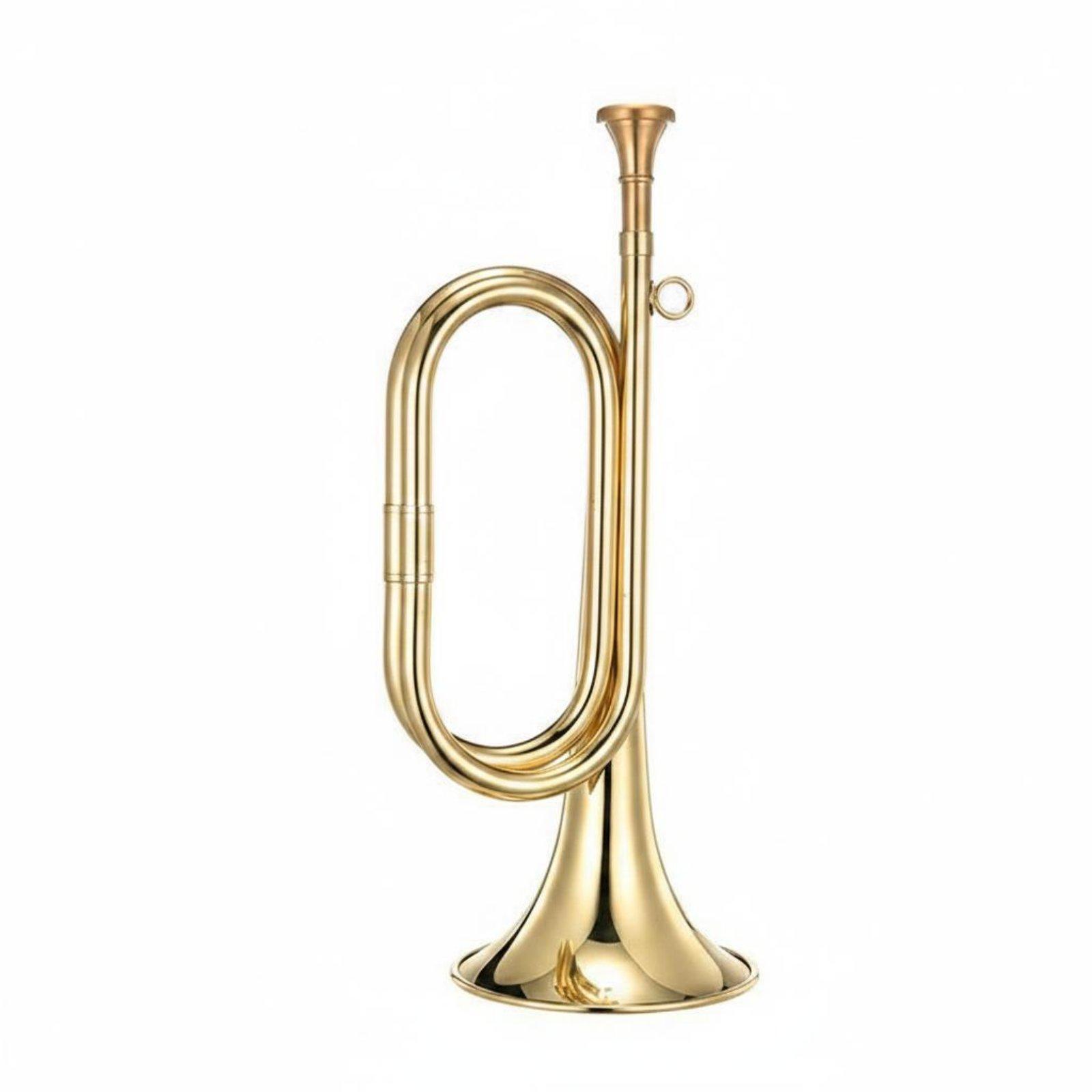真鍮製のポータブル軍楽用ホーン、軽量真鍮トランペット、学校バ - Musical Instrument Bugle のレビューと価格