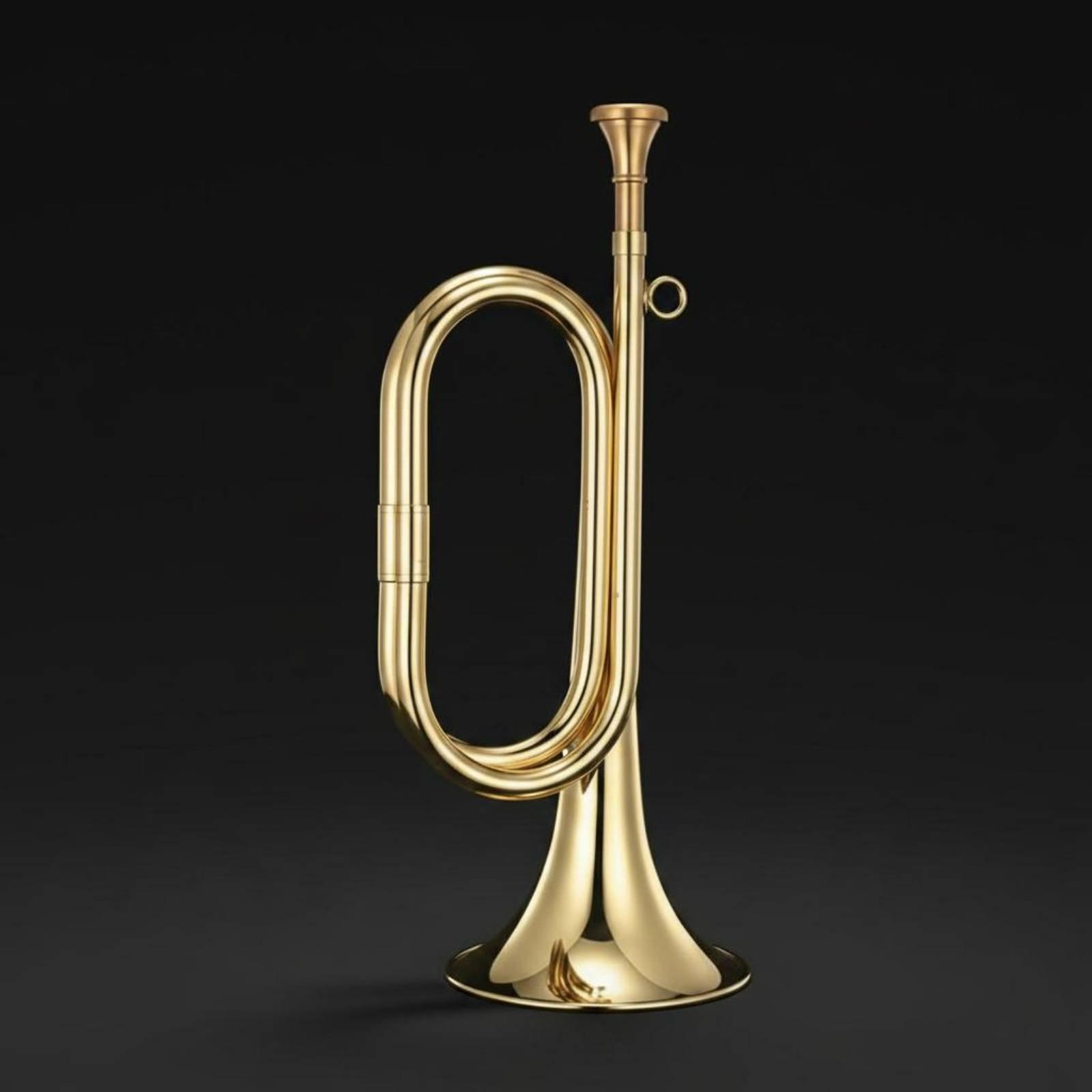 真鍮製のポータブル軍楽用ホーン、軽量真鍮トランペット、学校バ - Musical Instrument Bugle のレビューと価格