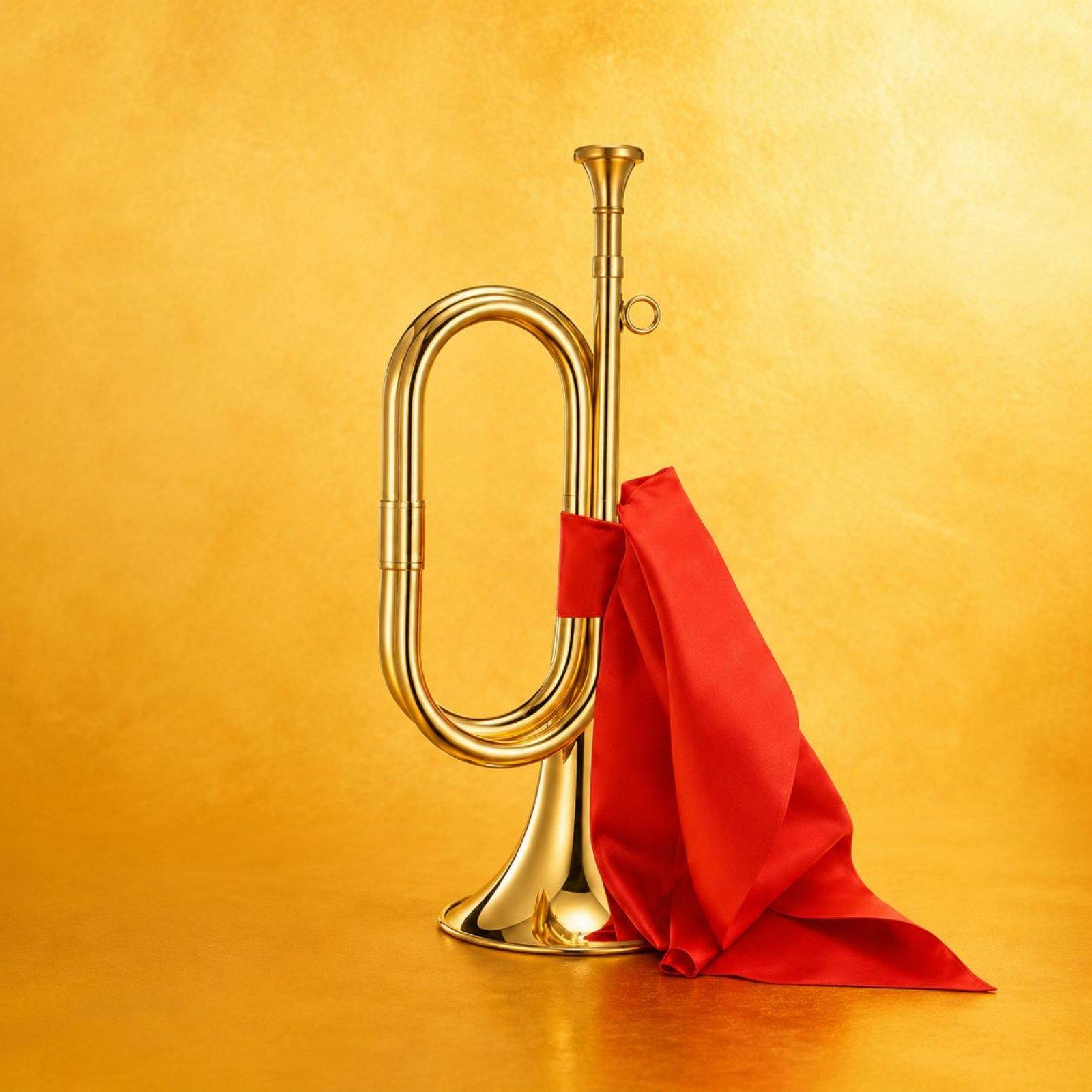 真鍮製のポータブル軍楽用ホーン、軽量真鍮トランペット、学校バ - Musical Instrument Bugle のレビューと価格