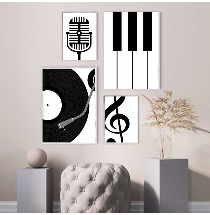ミニマリストの楽器ポスターとプリント,音楽愛好家,モダンアー - Picture Of Musical Instrument のレビューと価格