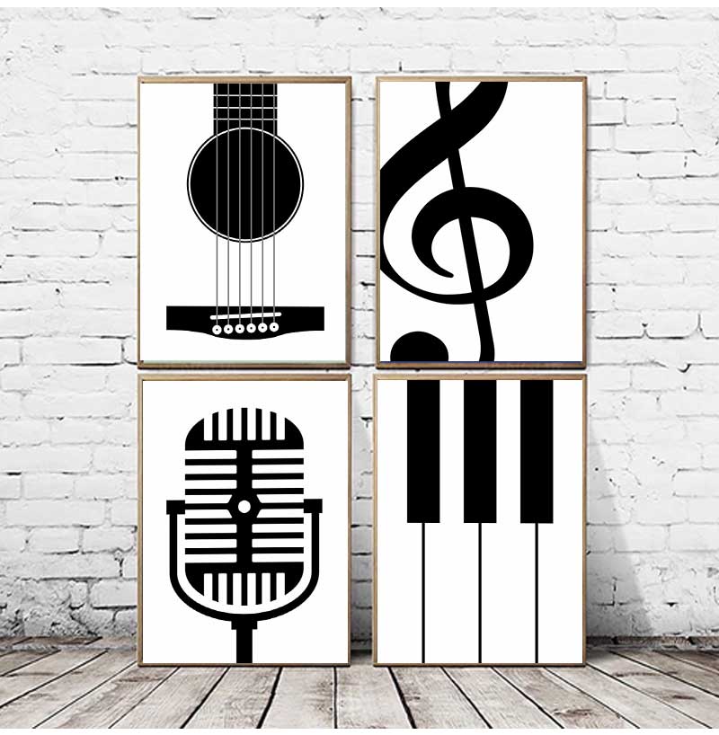 ミニマリストの楽器ポスターとプリント,音楽愛好家,モダンアー - Picture Of Musical Instrument のレビューと価格