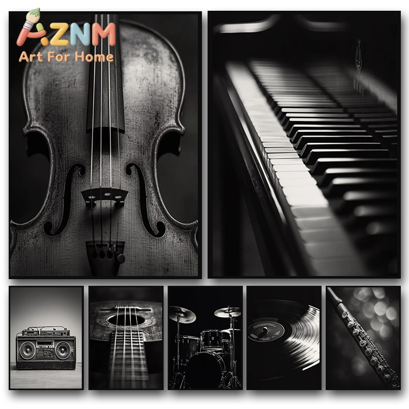 クラシック楽器の写真ポスター バイオリン レコード サックス - Picture Of Musical Instrument のレビューと価格