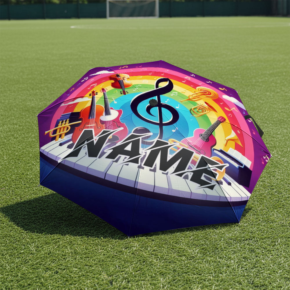 名前入りカスタム傘、カラフルな楽器のデザインが施された音楽を - Musical Instrument And Names のレビューと価格