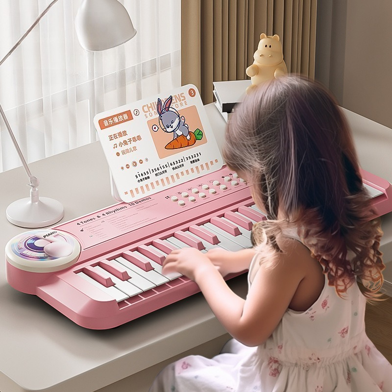 37鍵キッズ電子ピアノキーボード マイク付き 音楽教育玩具  - Musical Instrument Harmonium のレビューと価格