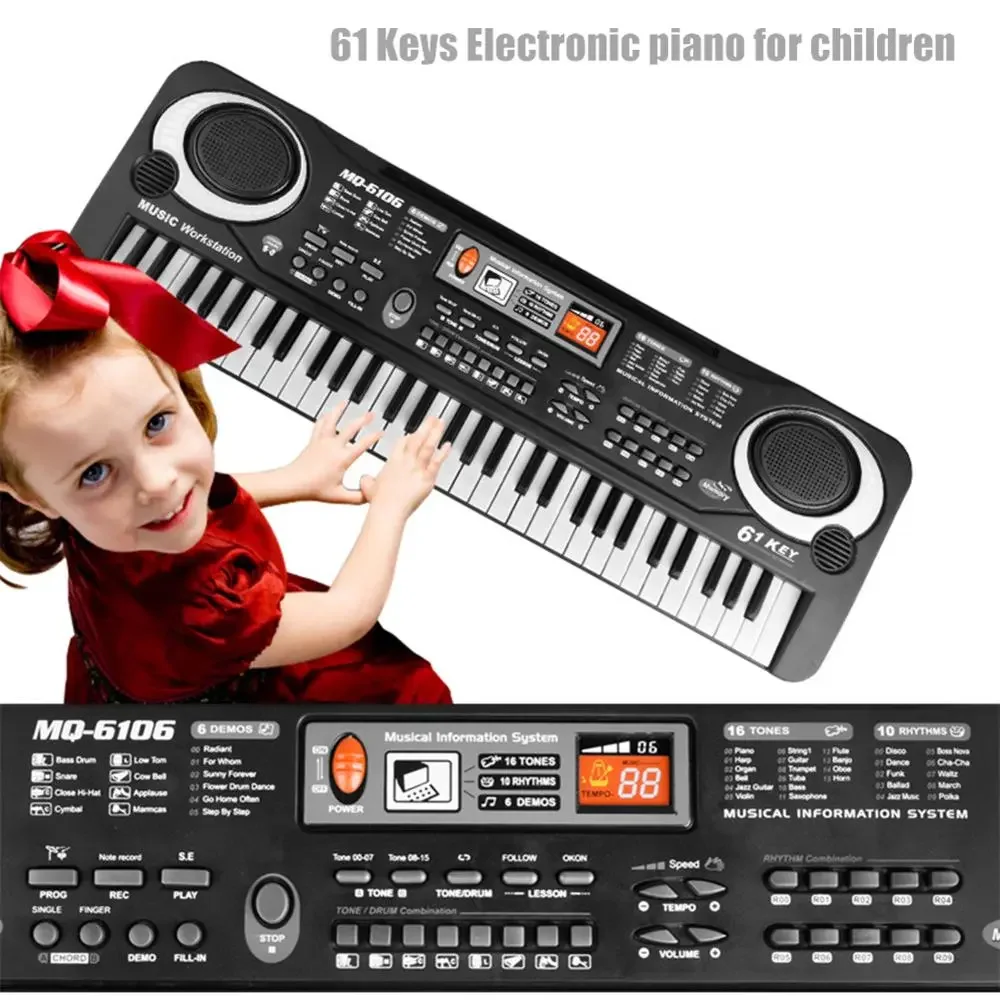 キッズ電子ピアノキーボードポータブル 61 キーオルガンマイ - Musical Instrument Harmonium のレビューと価格