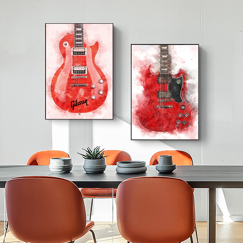 家の装飾のための古典的なキャンバスのギター,現代の壁の芸術, - Picture Of Musical Instrument のレビューと価格