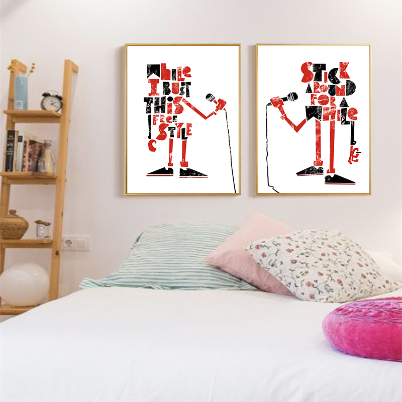 クラシック北欧オレンジテーマポスター楽器抽象絵画ホームベッド - Picture Of Musical Instrument のレビューと価格