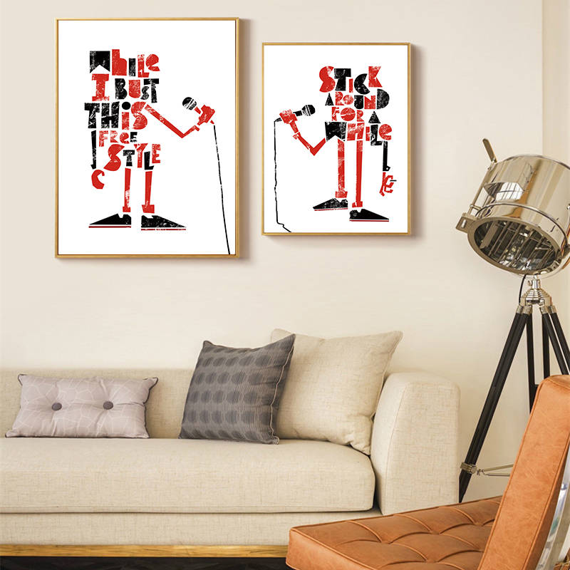 クラシック北欧オレンジテーマポスター楽器抽象絵画ホームベッド - Picture Of Musical Instrument のレビューと価格